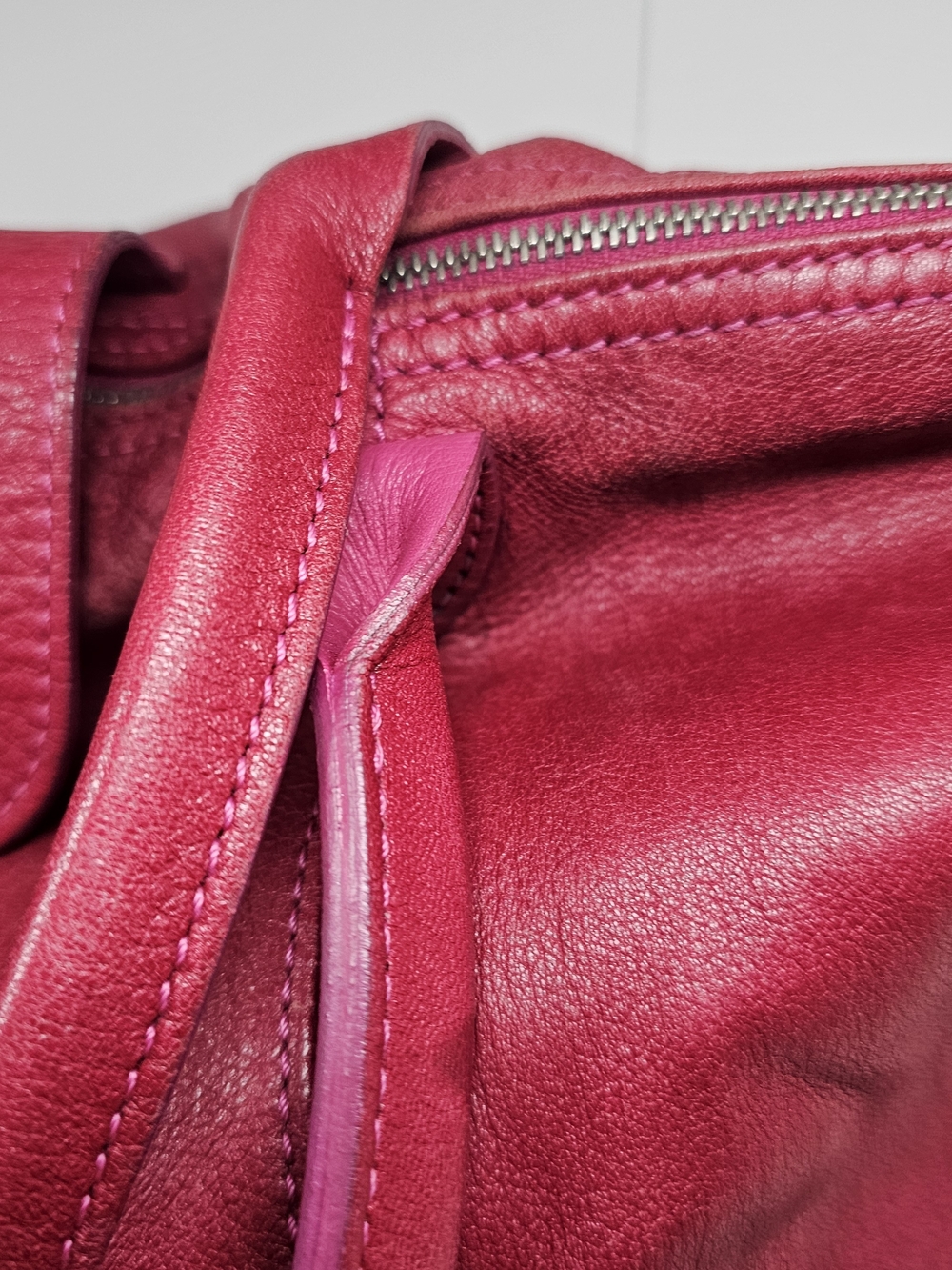 Longchamp Le Pliage Cuir Large Pink Leather Tote - Picture 3 of 16